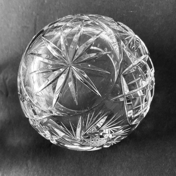 VINTAGE Fine Crystal Cream & Sugar Set Etched EUC - Picture 6 of 6